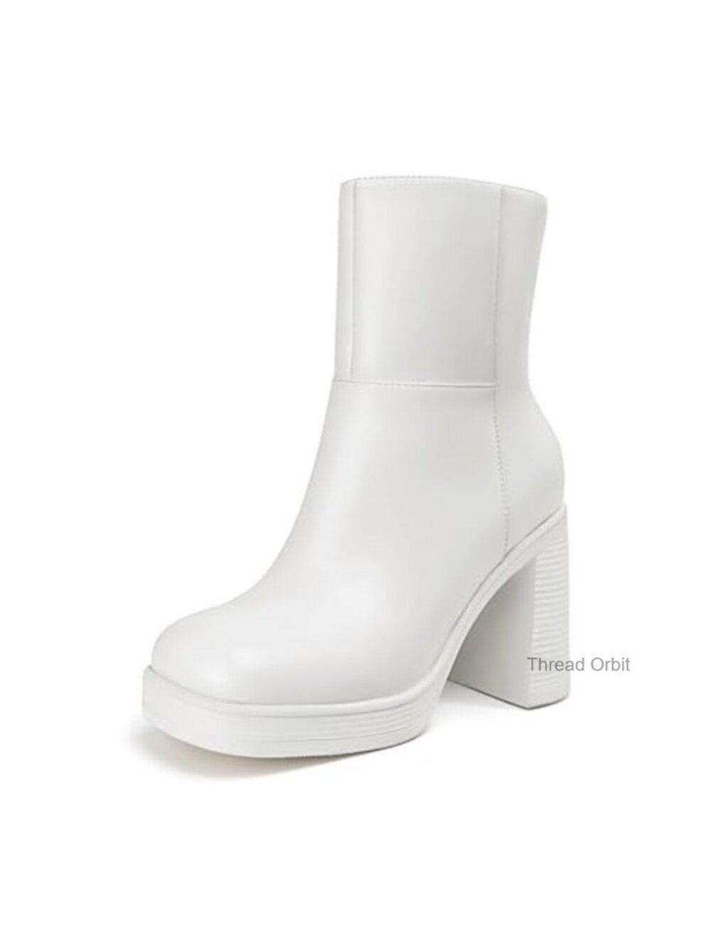 Women's Square Toe Platform Ankle Boots with Chunky Heel